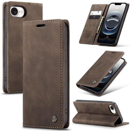 For iPhone 16e CaseMe 013 Multifunctional Horizontal Flip Leather Phone Case(Coffee) - iPhone 16e Cases by CaseMe | Online Shopping South Africa | PMC Jewellery | Buy Now Pay Later Mobicred