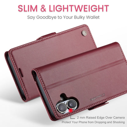 For iPhone 16 Plus CaseMe 023 Butterfly Buckle Litchi Texture RFID Anti-theft Leather Phone Case(Red) - iPhone 16 Plus Cases by CaseMe | Online Shopping South Africa | PMC Jewellery | Buy Now Pay Later Mobicred