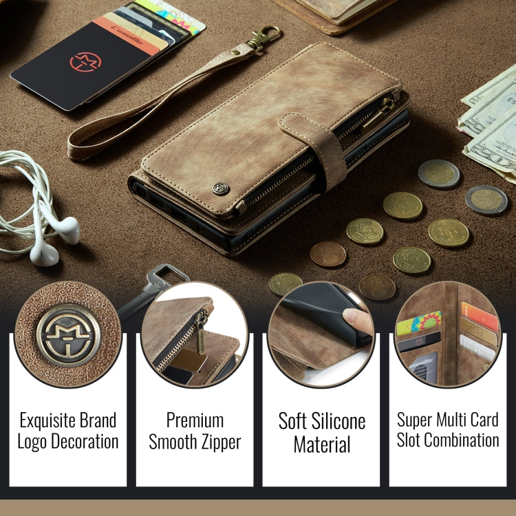 For iPhone 16 Pro CaseMe C30 Card Slots Zipper Wallet Leather Phone Case(Brown) - iPhone 16 Pro Cases by CaseMe | Online Shopping South Africa | PMC TechLife | Buy Now Pay Later Mobicred