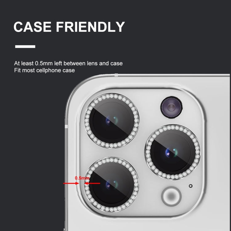 For iPhone 16 / 16 Plus ENKAY AR Anti-reflection Individual Diamond Ring Camera Lens Glass Full Film(Silver) - free shipping - PMC Jewellery - Order now!