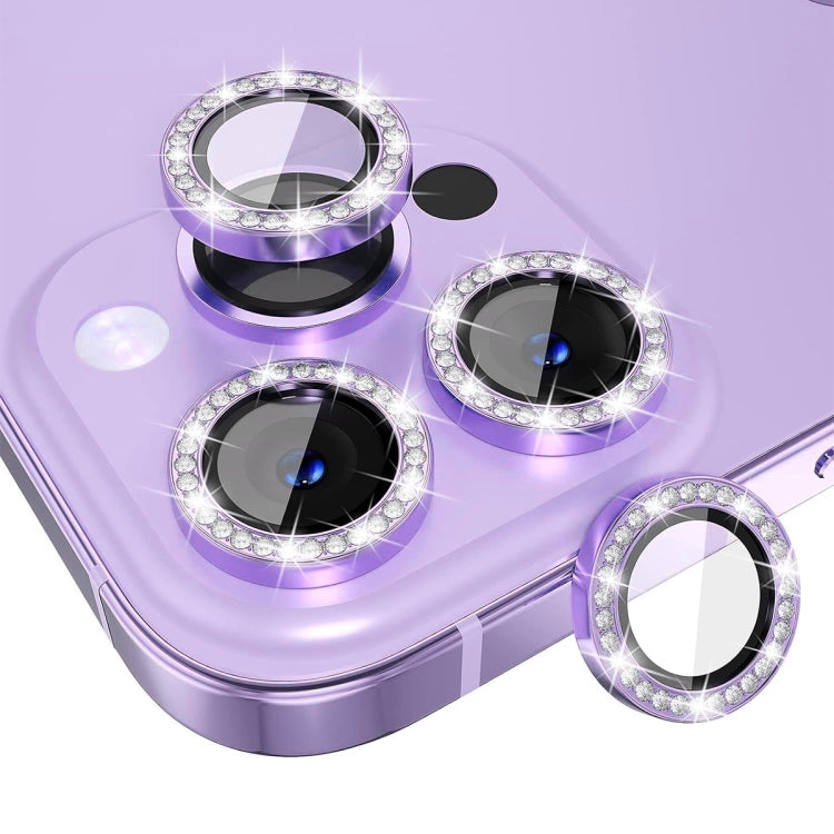 For iPhone 16 Pro / 16 Pro Max ENKAY AR Anti-reflection Individual Diamond Ring Camera Lens Glass Full Film(Light Purple) - iPhone 16 Pro Max Tempered Glass by ENKAY | Online Shopping South Africa | PMC Jewellery | Buy Now Pay Later Mobicred