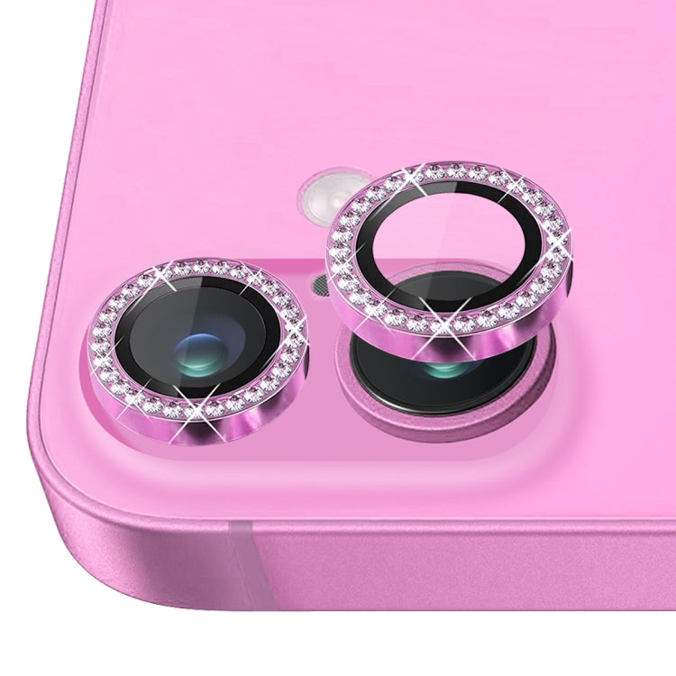 For iPhone 16 / 16 Plus NORTHJO Rhinestone Camera Lens Protector Tempered Glass Metal Ring Film(Rose) - iPhone 16 Tempered Glass by NORTHJO | Online Shopping South Africa | PMC Jewellery | Buy Now Pay Later Mobicred