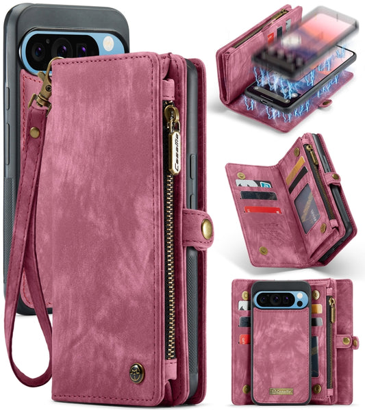 For Google Pixel 9 Pro XL CaseMe 008 Detachable Multifunctional Leather Phone Case(Wine) - Google Cases by CaseMe | Online Shopping South Africa | PMC Jewellery | Buy Now Pay Later Mobicred