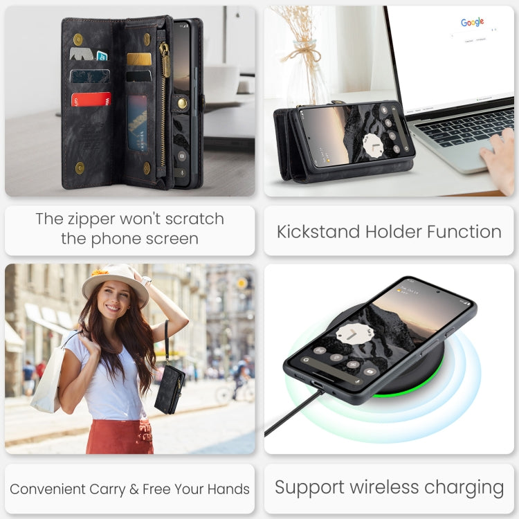 For Google Pixel 9 Pro XL CaseMe 008 Detachable Multifunctional Leather Phone Case(Black) - free shipping - PMC Jewellery - Order now!