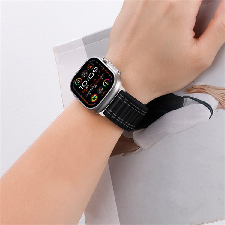 For Apple Watch Ultra 49mm Sea Wave Nylon Hook and Loop Fastener Watch Band(Wine Red) - Watch Bands by PMC Jewellery | Online Shopping South Africa | PMC Jewellery | Buy Now Pay Later Mobicred