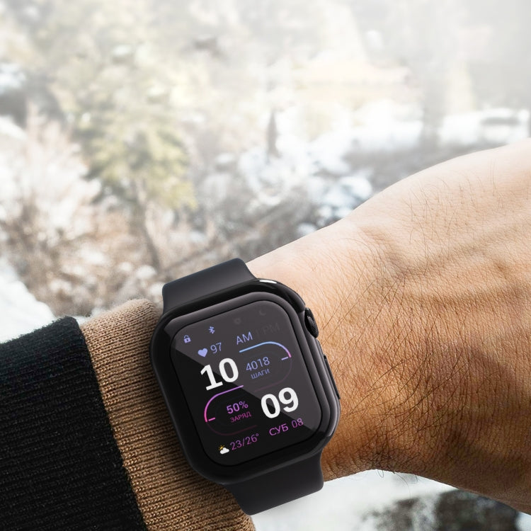 For Apple Watch Series 10 42mm Full Coverage TPU Electroplated Watch Case(Black) - Watch Cases by PMC TechLife | Online Shopping South Africa | PMC TechLife | Buy Now Pay Later Mobicred