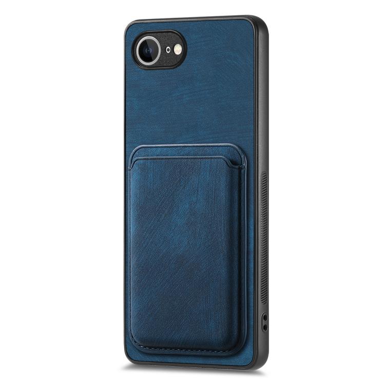 For iPhone 16e Retro Leather Card Bag Magnetic Phone Case(Blue) - free shipping - PMC TechLife - Order now!