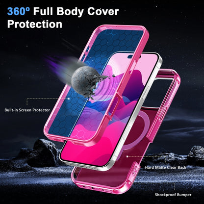 For iPhone 16 Pro Max Frosted Skin Feel MagSafe Holder 360 Full Body Phone Case(Rose Red) - iPhone 16 Pro Max Cases by PMC Jewellery | Online Shopping South Africa | PMC Jewellery | Buy Now Pay Later Mobicred