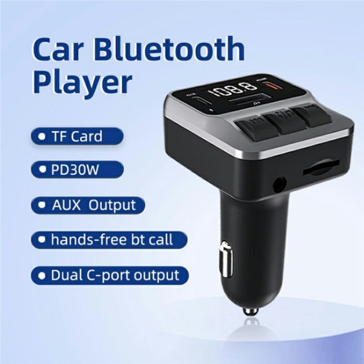 C65 Dual Type-C Port PD 30W Fast Charging Adapter Car Bluetooth FM Transmitter - Car Charger by PMC Jewellery | Online Shopping South Africa | PMC Jewellery | Buy Now Pay Later Mobicred