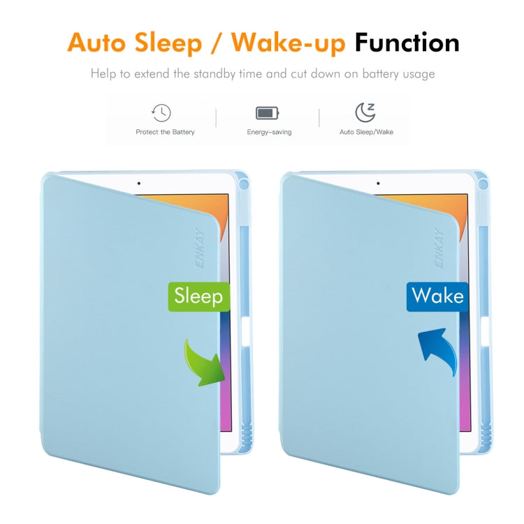 For iPad Air 10.5 / Pro 10.5 / 10.2 ENKAY 360 Rotation TPU Leather Smart Tablet Case with Pen Slot(Pink) - free shipping - PMc TechLife - Order now!