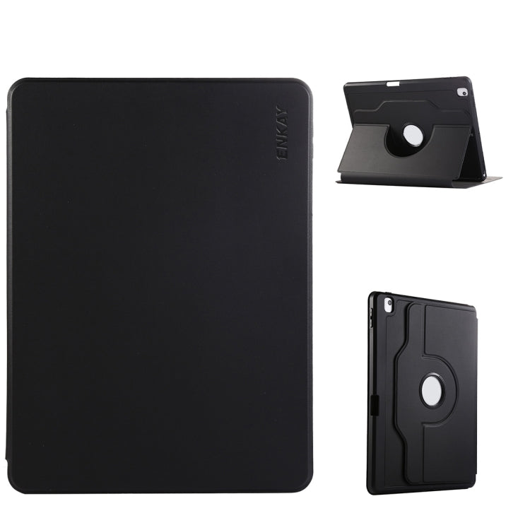 For iPad Air 10.5 / Pro 10.5 / 10.2 ENKAY 360 Rotation TPU Leather Smart Tablet Case with Pen Slot(Black) - free shipping - PMc TechLife - Order now!