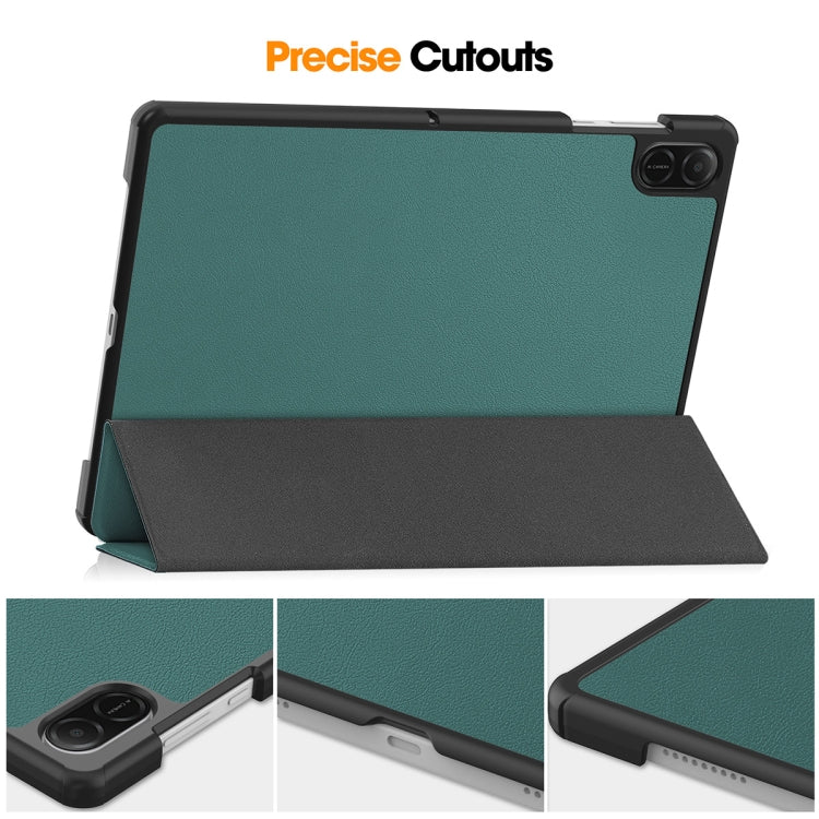 For Honor Pad X8a 11 ENKAY Tri-fold Custer Texture Leather Protective Tablet Case(Black) - Honor by ENKAY | Online Shopping South Africa | PMC TechLife | Buy Now Pay Later Mobicred