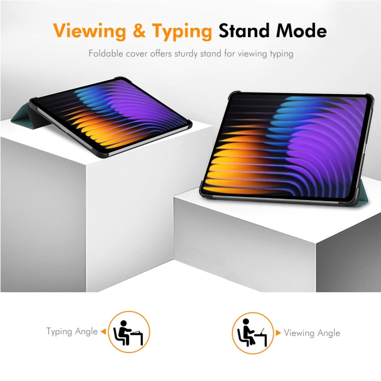 For Xiaomi Pad 7 / 7 Pro 11.2 ENKAY Tri-fold Custer Texture Leather Smart Tablet Case(Purple) - free shipping - PMc TechLife - Order now!