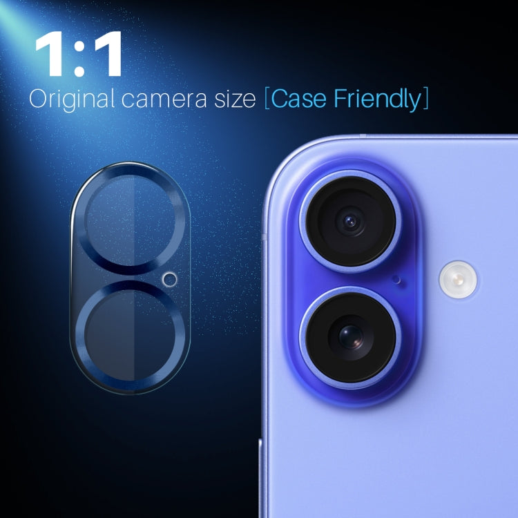 For iPhone 16 / 16 Plus NORTHJO Camera Lens Protector CD Veins 3D Tempered Glass Film(Blue) - iPhone 16 Plus Tempered Glass by NORTHJO | Online Shopping South Africa | PMC Jewellery | Buy Now Pay Later Mobicred