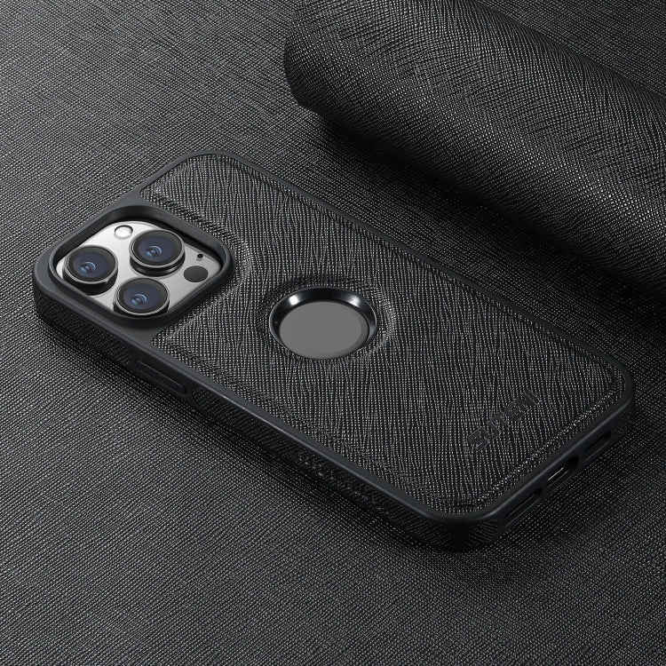 For iPhone 16 Suteni G1 Cross Texture MagSafe Phone Case(Black) - free shipping - PMC Jewellery - Order now!