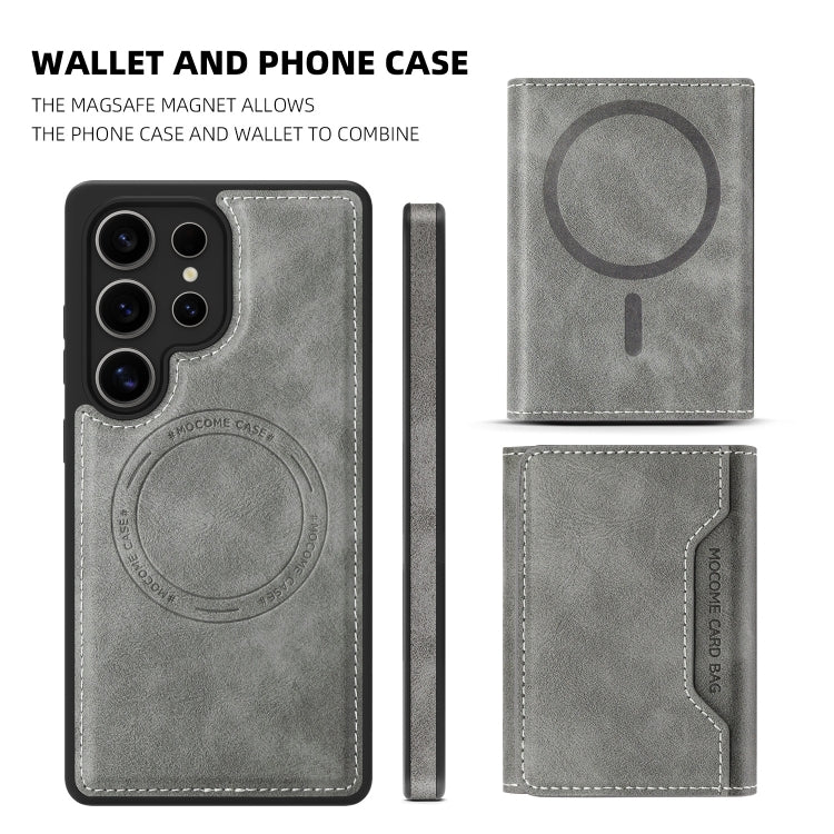 For Samsung Galaxy S25 5G Shield Multi-functional MagSafe Card Bag Phone Case(Grey) - Galaxy S25 5G Cases by PMC Jewellery | Online Shopping South Africa | PMC Jewellery | Buy Now Pay Later Mobicred