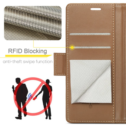 For OPPO Reno12 5G Global CaseMe 023 Butterfly Buckle Litchi Texture RFID Anti-theft Leather Phone Case(Brown) - Reno12 Cases by CaseMe | Online Shopping South Africa | PMC Jewellery | Buy Now Pay Later Mobicred