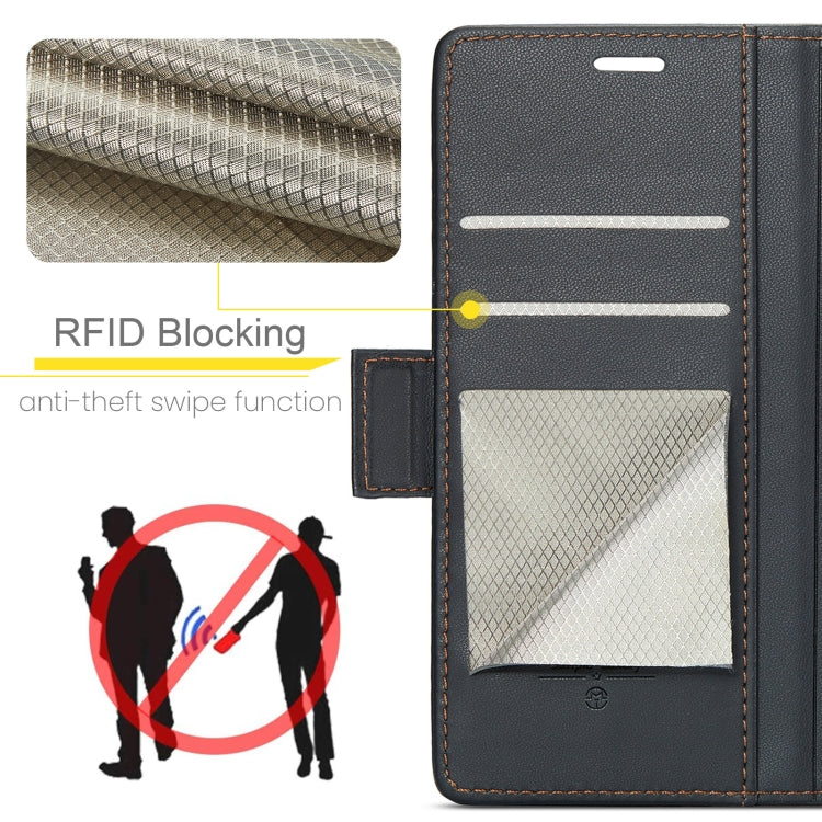 For OPPO Reno12 5G Global CaseMe 023 Butterfly Buckle Litchi Texture RFID Anti-theft Leather Phone Case(Black) - Reno12 Cases by CaseMe | Online Shopping South Africa | PMC Jewellery | Buy Now Pay Later Mobicred