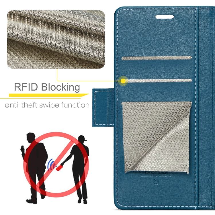 For OPPO Reno12 Pro 5G Global CaseMe 023 Butterfly Buckle Litchi Texture RFID Anti-theft Leather Phone Case(Blue) - Reno12 Pro Cases by CaseMe | Online Shopping South Africa | PMC Jewellery | Buy Now Pay Later Mobicred