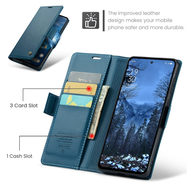 For OPPO Reno12 F /12 FS 5G CaseMe 023 Butterfly Buckle Litchi Texture RFID Anti-theft Leather Phone Case(Blue) - Reno12 F Cases by CaseMe | Online Shopping South Africa | PMC Jewellery | Buy Now Pay Later Mobicred