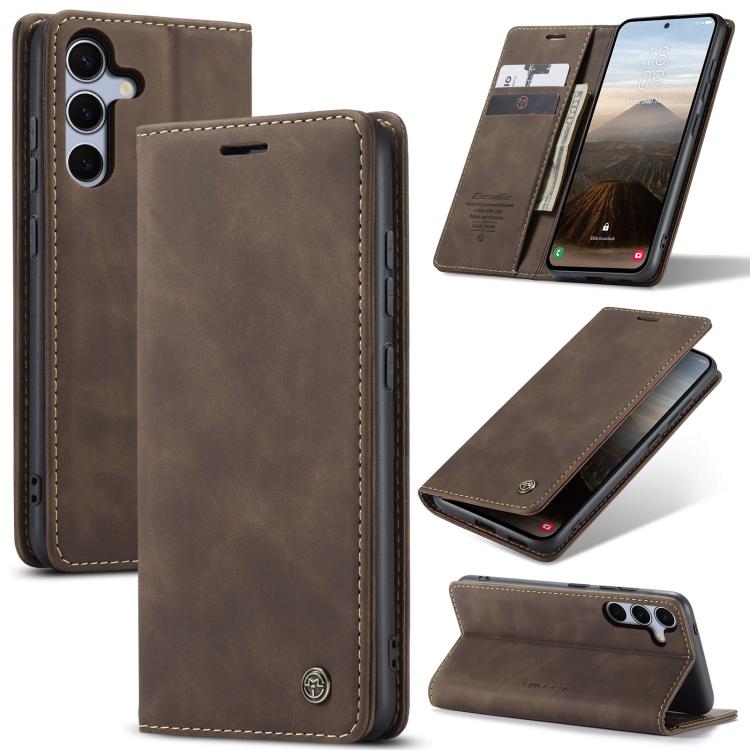 For Samsung Galaxy S25 5G CaseMe 013 Multifunctional Horizontal Flip Leather Phone Case(Coffee) - Galaxy S25 5G Cases by CaseMe | Online Shopping South Africa | PMC Jewellery | Buy Now Pay Later Mobicred