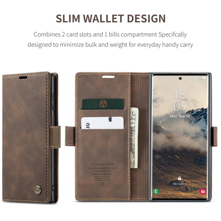 For Samsung Galaxy S25 Ultra 5G CaseMe 013 Multifunctional Horizontal Flip Leather Phone Case(Coffee) - Galaxy S25 Ultra 5G Cases by CaseMe | Online Shopping South Africa | PMC Jewellery | Buy Now Pay Later Mobicred