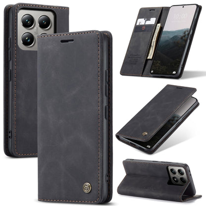 For Xiaomi 14T Pro CaseMe 013 Multifunctional Horizontal Flip Leather Phone Case(Black) - 14T Pro Cases by CaseMe | Online Shopping South Africa | PMC Jewellery | Buy Now Pay Later Mobicred