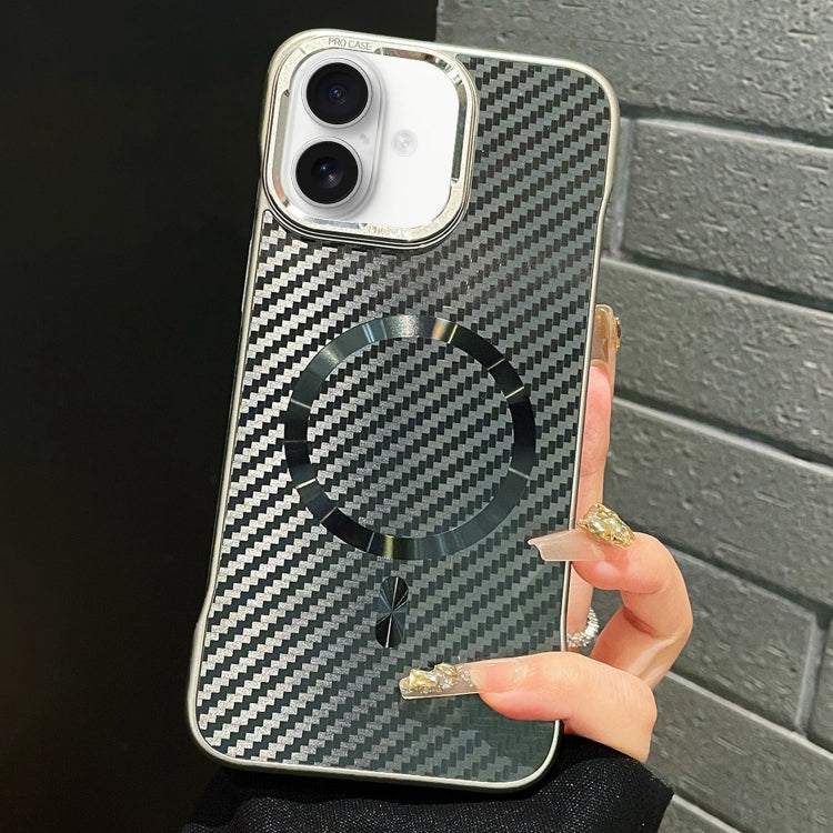 For iPhone 16 AG Carbon Fiber Frameless MagSafe Phone Case(Black) - iPhone 16 Cases by PMc TechLife | Online Shopping South Africa | PMc TechLife | Buy Now Pay Later Mobicred