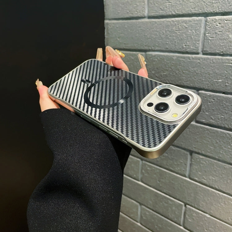 For iPhone 16 AG Carbon Fiber Frameless MagSafe Phone Case(Black) - iPhone 16 Cases by PMc TechLife | Online Shopping South Africa | PMc TechLife | Buy Now Pay Later Mobicred