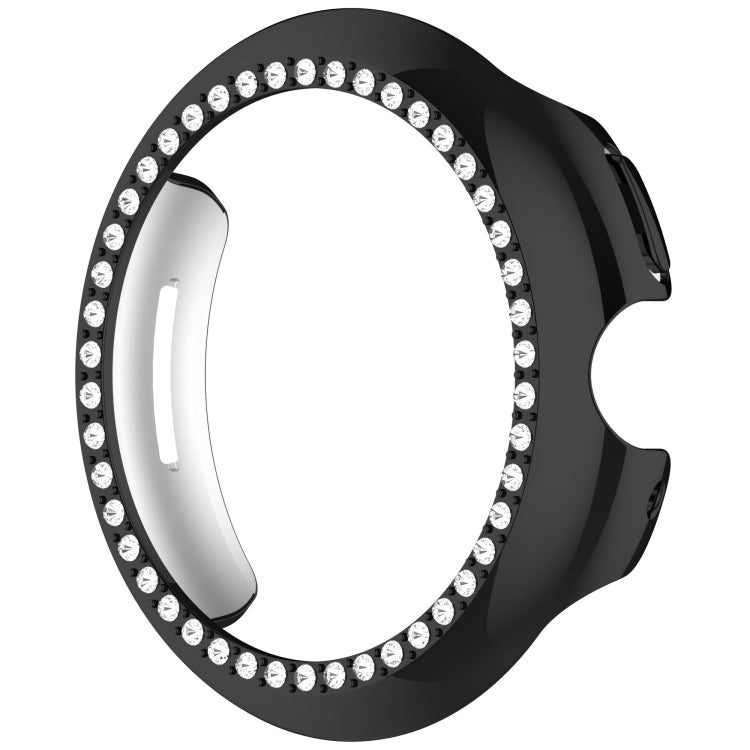 For Google Pixel Watch Diamond Electroplated PC Half Coverage Watch Protective Case(Black) - Watch Cases by PMC TechLife | Online Shopping South Africa | PMC TechLife | Buy Now Pay Later Mobicred