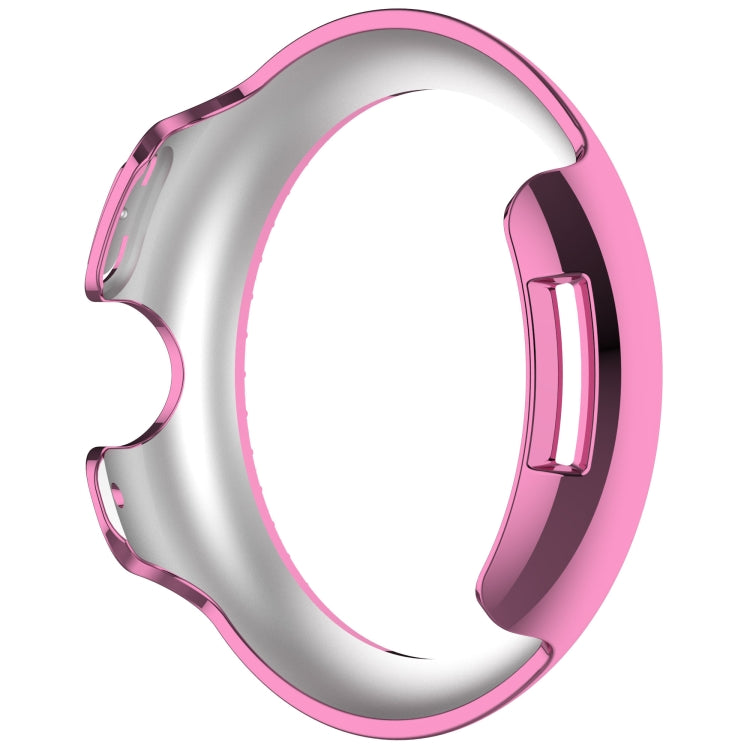 For Google Pixel Watch 3 45mm Diamond Electroplated PC Half Coverage Watch Protective Case(Pink) - Watch Cases by PMC TechLife | Online Shopping South Africa | PMC TechLife | Buy Now Pay Later Mobicred