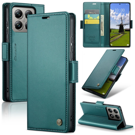 For Xiaomi 14T CaseMe 023 Butterfly Buckle Litchi Texture RFID Anti-theft Leather Phone Case(Green) - 14T Cases by CaseMe | Online Shopping South Africa | PMC Jewellery | Buy Now Pay Later Mobicred