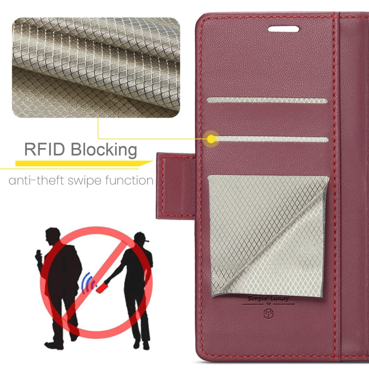 For Xiaomi 14T Pro CaseMe 023 Butterfly Buckle Litchi Texture RFID Anti-theft Leather Phone Case(Red) - 14T Pro Cases by CaseMe | Online Shopping South Africa | PMC Jewellery | Buy Now Pay Later Mobicred