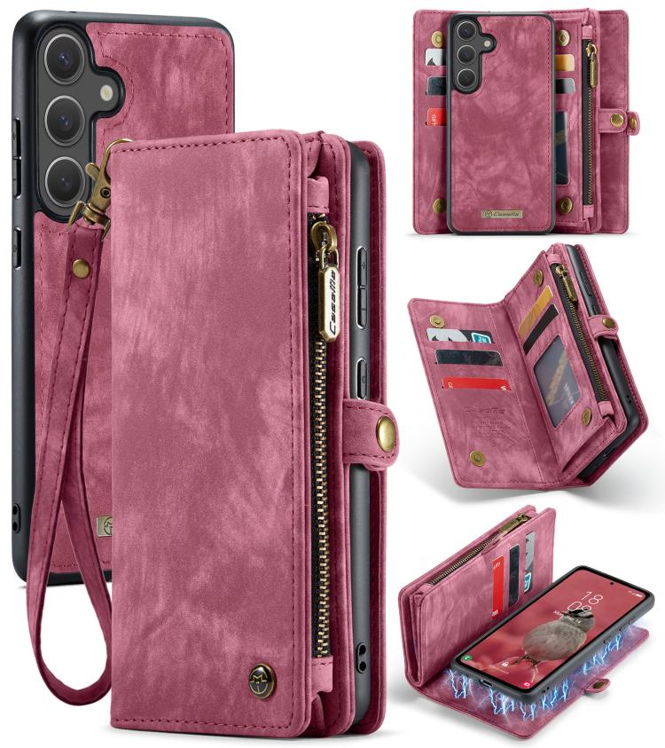 For Samsung Galaxy S25+ 5G CaseMe 008 Detachable Multifunctional Leather Phone Case(Wine Red) - Galaxy S25+ 5G Cases by CaseMe | Online Shopping South Africa | PMC Jewellery | Buy Now Pay Later Mobicred