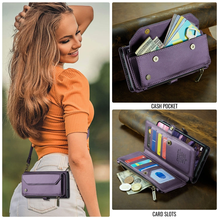 For Samsung Galaxy A16 5G CaseMe C36 Card Slots Zipper Wallet RFID Anti-theft Leather Phone Case(Purple) - Galaxy Phone Cases by CaseMe | Online Shopping South Africa | PMC Jewellery | Buy Now Pay Later Mobicred