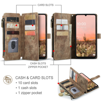 For Samsung Galaxy A16 5G CaseMe C30 Card Slots Zipper Wallet Leather Phone Case(Brown) - Galaxy Phone Cases by CaseMe | Online Shopping South Africa | PMC Jewellery | Buy Now Pay Later Mobicred