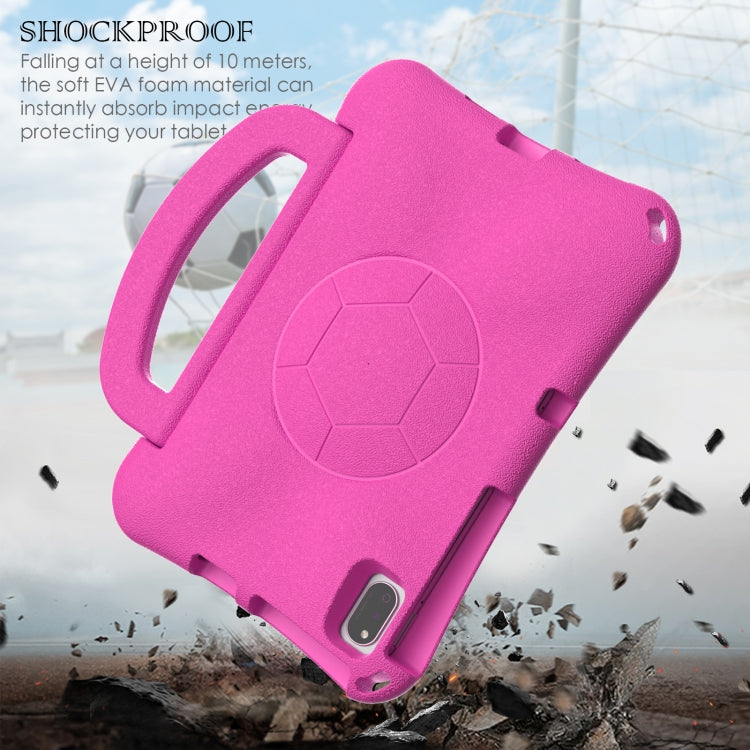 For Huawei MatePad 10.4 2020 / 2022 Handle Football Shaped EVA Shockproof Tablet Case(Rose Red) - free shipping - PMC TechLife - Order now!