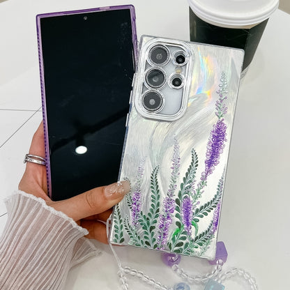 For Samsung Galaxy S25+ 5G Electroplating Flowers Plants Texture Wristband TPU Phone Case(Carnation FL7) - Galaxy S25+ 5G Cases by PMC Jewellery | Online Shopping South Africa | PMC Jewellery | Buy Now Pay Later Mobicred