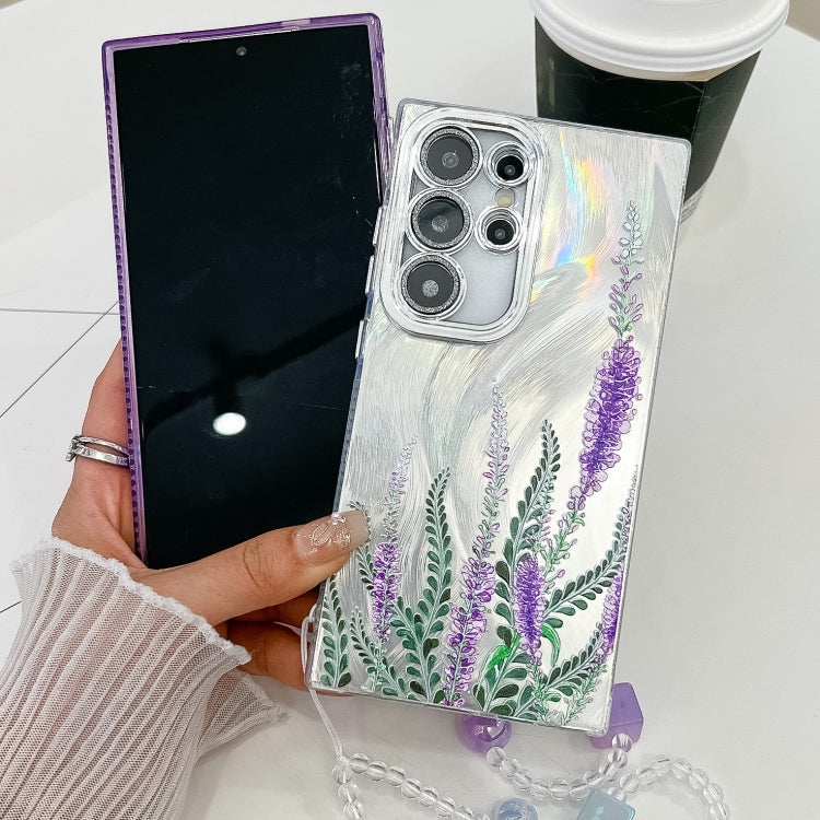 For Samsung Galaxy S25 5G Electroplating Flowers Plants Texture Wristband TPU Phone Case(Gardenia FL15) - Galaxy S25 5G Cases by PMC Jewellery | Online Shopping South Africa | PMC Jewellery | Buy Now Pay Later Mobicred