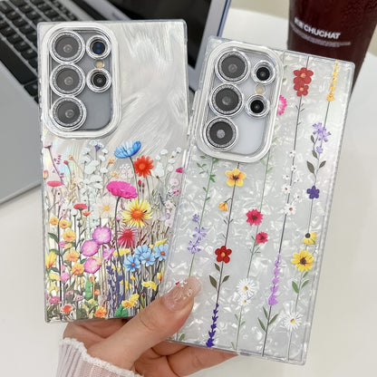 For Samsung Galaxy S25 Ultra 5G Electroplating Flower Texture TPU Phone Case(Wild Chrysanthemum SH5) - Galaxy S25 Ultra 5G Cases by PMC Jewellery | Online Shopping South Africa | PMC Jewellery | Buy Now Pay Later Mobicred