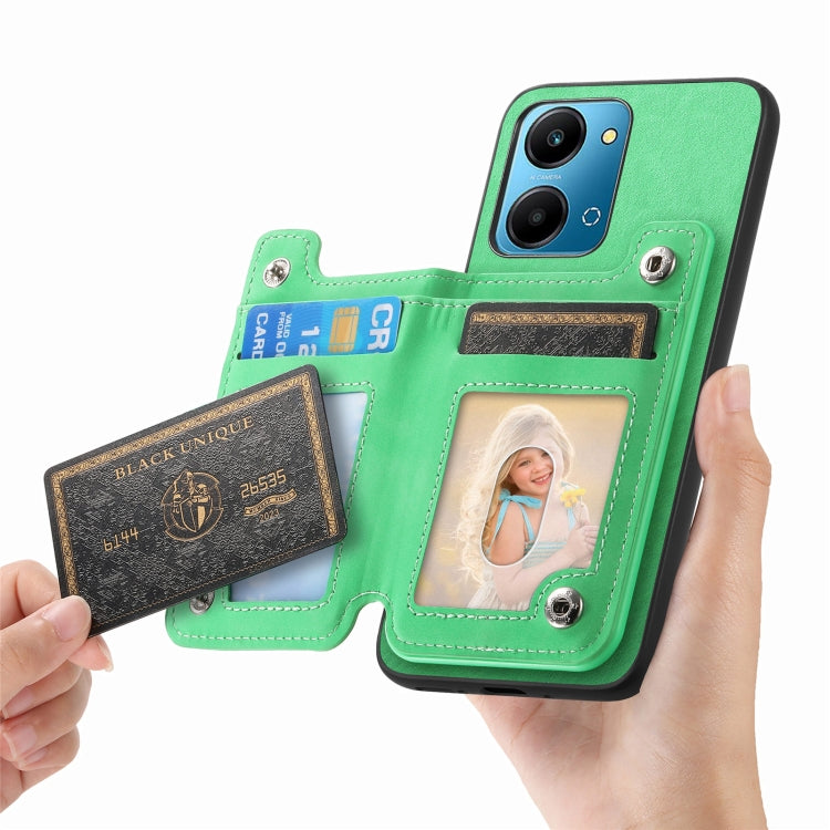 For Honor X50i+ Retro MagSafe Zipper Wallet Card Bag Back Phone Case(Green) - Honor Cases by PMC TechLife | Online Shopping South Africa | PMC TechLife | Buy Now Pay Later Mobicred