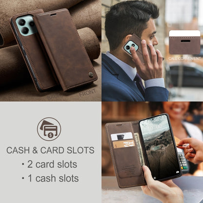 For Redmi Note 14 5G CaseMe 013 Multifunctional Horizontal Flip Leather Phone Case(Coffee) - Note 14 Cases by CaseMe | Online Shopping South Africa | PMC Jewellery | Buy Now Pay Later Mobicred