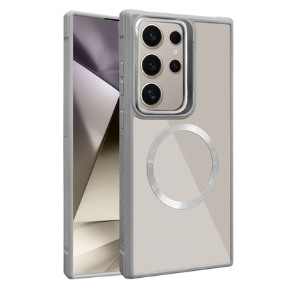 For Samsung Galaxy S25 Ultra 5G Plated CD Texture MagSafe Acrylic Hybrid TPU Phone Case(Gray) - Galaxy S25 Ultra 5G Cases by PMC Jewellery | Online Shopping South Africa | PMC Jewellery | Buy Now Pay Later Mobicred