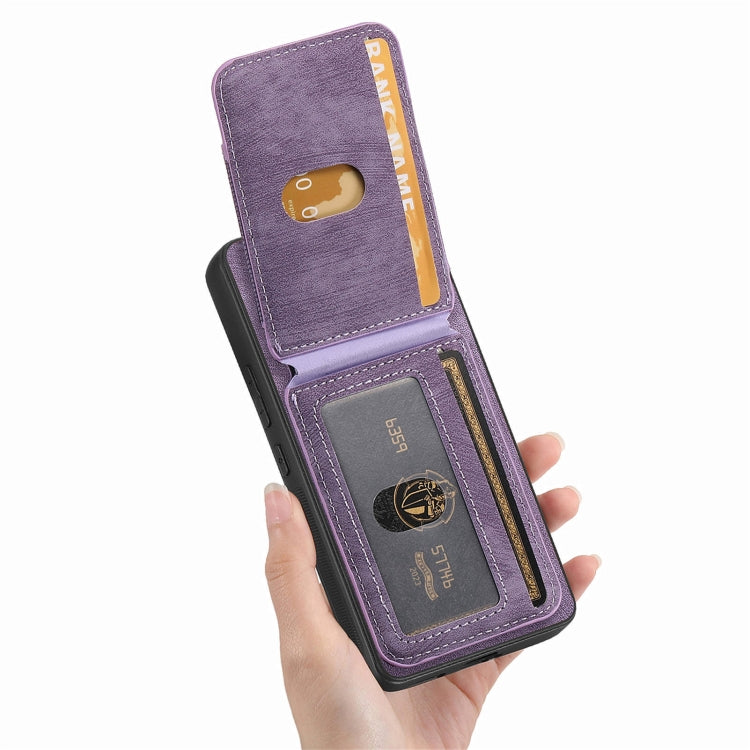 For Samsung Galaxy S25 Ultra 5G Retro Splitable Magnetic Stand Card Bag Leather Phone Case(Purple) - Galaxy S25 Ultra 5G Cases by PMC Jewellery | Online Shopping South Africa | PMC Jewellery | Buy Now Pay Later Mobicred