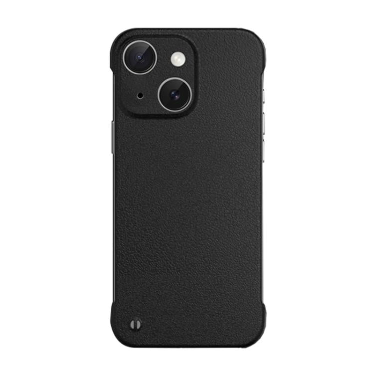 For iPhone 15 Frameless Litchi Texture PC Phone Case(Graphite Black) - iPhone 15 Cases by PMc TechLife | Online Shopping South Africa | PMc TechLife | Buy Now Pay Later Mobicred