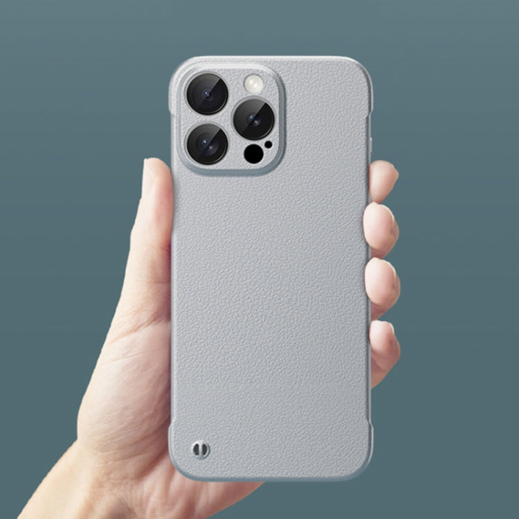 For iPhone 13 Pro Frameless Litchi Texture PC Phone Case(Titanium Silver) - iPhone 13 Pro Cases by PMc TechLife | Online Shopping South Africa | PMc TechLife | Buy Now Pay Later Mobicred