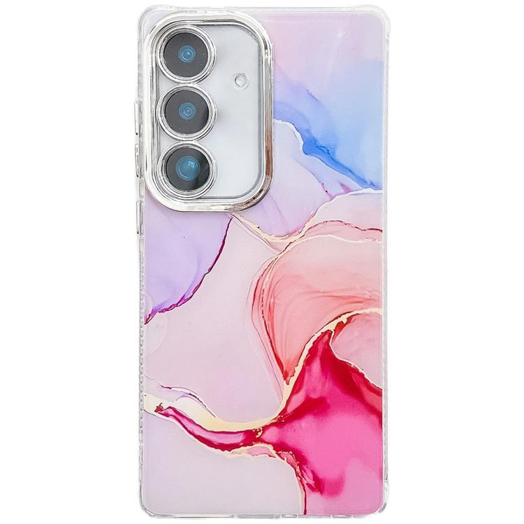 For Samsung Galaxy S25+ 5G Electroplated Marble Texture Phone Case(Red M7) - Galaxy S25+ 5G Cases by PMC Jewellery | Online Shopping South Africa | PMC Jewellery | Buy Now Pay Later Mobicred