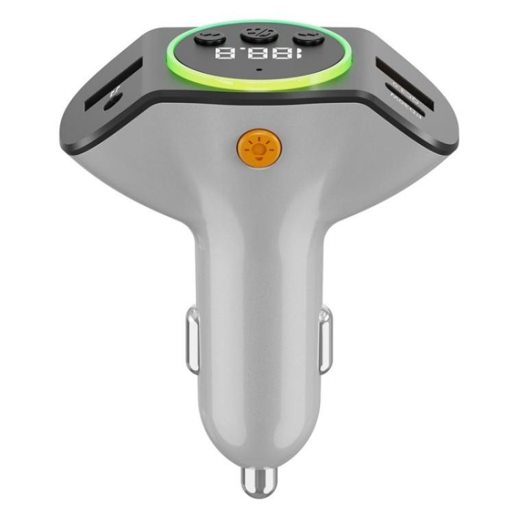 C8 Bluetooth 5.3 Receiver Hands-Free Calling with AUX Port Dual USB Port Car Charger(Grey) - Bluetooth Car Kits by PMC TechLife | Online Shopping South Africa | PMC TechLife | Buy Now Pay Later Mobicred