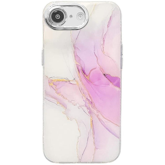 For iPhone 16e Electroplated Marble Texture Phone Case(Light Purple M6) - iPhone 16e Cases by PMC Jewellery | Online Shopping South Africa | PMC Jewellery | Buy Now Pay Later Mobicred