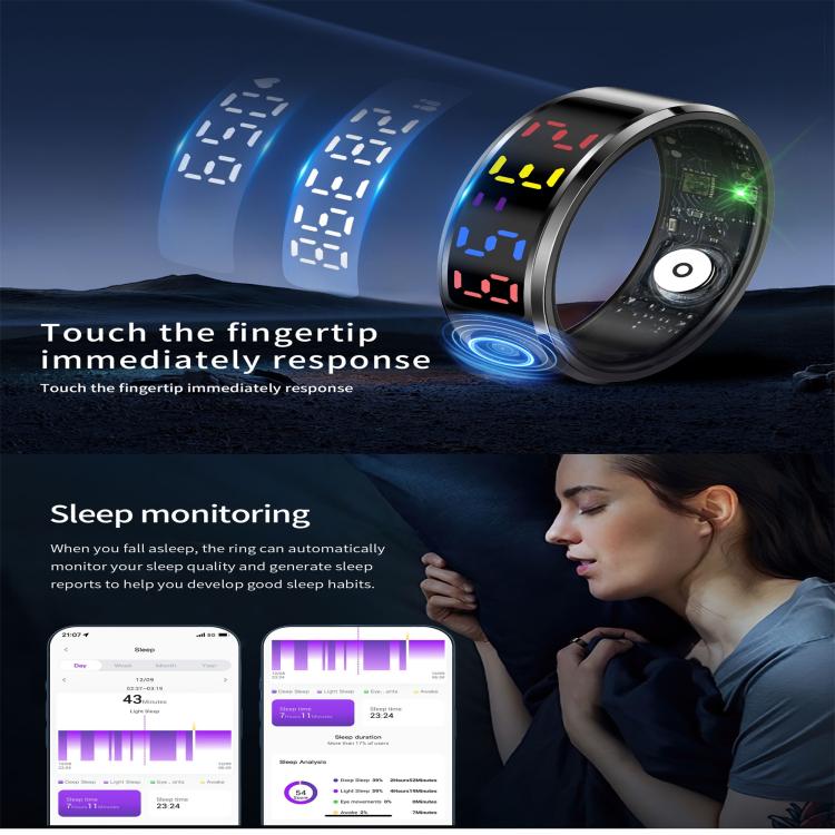R12 SIZE 12 Smart Ring, Support Heart Rate / Blood Oxygen / Sleep / Multiple Sports Modes(Silver) - free shipping - PMC TechLife - Order now!